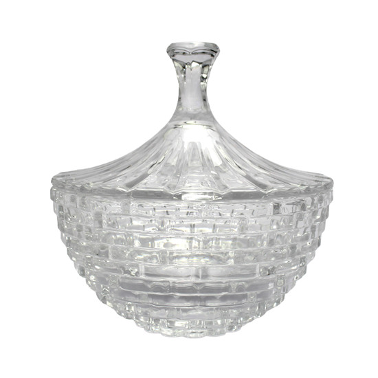 Imagem POTICHE  COM TAMPA DECORATIVO DE VIDRO 17X16X16CM - ADELY CRYSTAL