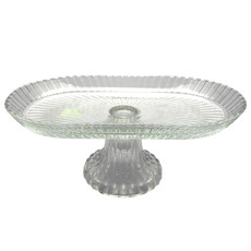 Imagem de CENTRO DE MESA OVAL COM PÉ DECORATIVO DE VIDRO 11X28X14CM - ADELY CRYSTAL - Dayhome Comercial Ltda