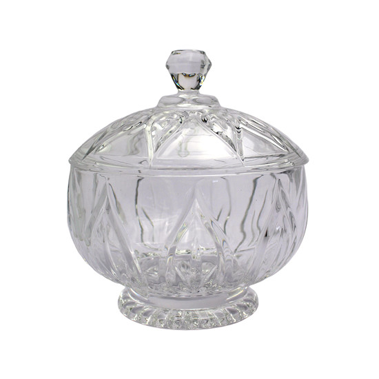 Imagem POTICHE COM TAMPA DECORATIVO DE VIDRO 17X14X14CM - ADELY CRYSTAL