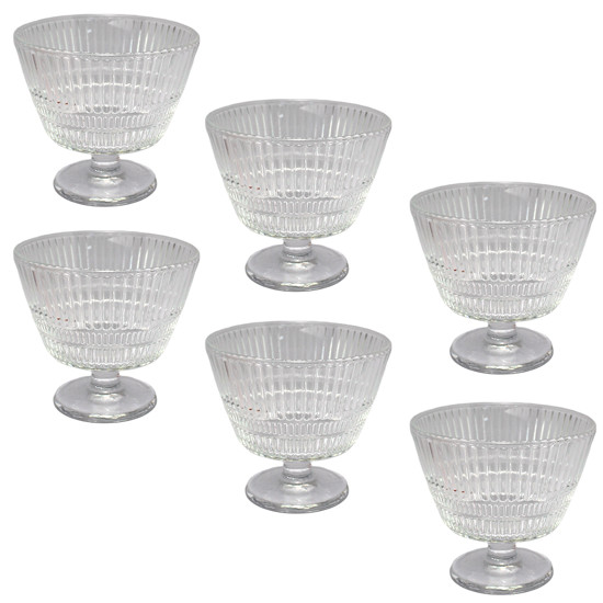 Imagem CONJUNTO 6 TAÇAS PARA SOBREMESA 340ML DE VIDRO 10X11X11CM - DELI GLASS