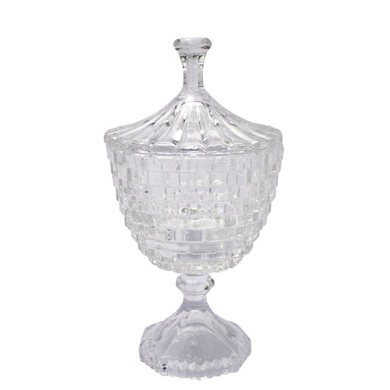 Imagem POTICHE  COM TAMPA DECORATIVO DE VIDRO 20X12X12CM - ADELY CRYSTAL