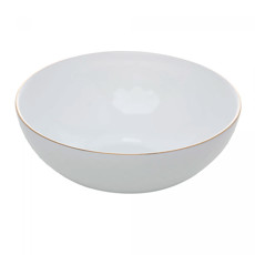 Imagem de BOWL ROYALE COM FIO DOURADO DE VIDRO OPALINO 6X15,5X15,5CM - WOLFF - Rojemac Impotacao E Exportacao Ltda