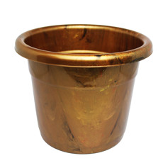 Imagem de VASO DOURADO TRAVERTINO DE POLIPROPILENO PARA PLANTA 18X22X22CM - ATACAPLAST - Atacaplast Comercio E Distribuidora Ltda