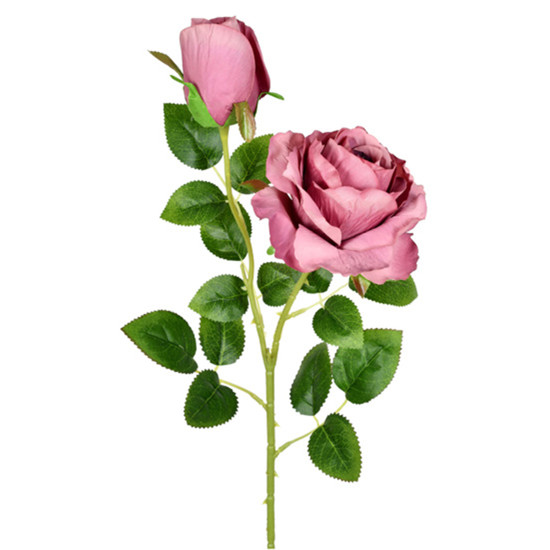 Imagem HASTE DECORATIVA DE PLÁSTICO MOLDÁVEL DE ROSA LAVANDA 70X12CM - GRILLO