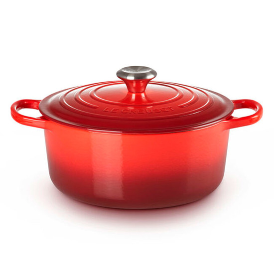Imagem PANELA REDONDA VERMELHA DE FERRO FUNDIDO COM TAMPA 14X27X22CM - LE CREUSET