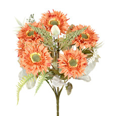 Imagem de BUQUÊ DECORATIVO DE PLÁSTICO MOLDÁVEL DE GERBERA LARANJA OUTONO 31X25CM - GRILLO - Grillo Ltda