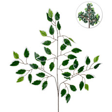 Imagem de HASTE DECORATIVA DE FOLHAS DE FICUS VERDE E BRANCO DE PLÁSTICO MOLDÁVEL - GRILLO - Grillo Ltda