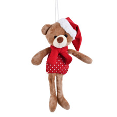 Imagem de URSO NATALINO PARA PENDURAR DE POLIÉSTER 24X13X6CM - GRILLO - Grillo Ltda