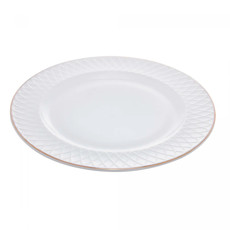 Imagem de PRATO RASO ROYALE DE VIDRO OPALINO COM FIO DOURADO 26,5CM - WOLFF - Rojemac Impotacao E Exportacao Ltda