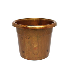 Imagem de VASO DOURADO TRAVERTINO DE POLIPROPILENO PARA PLANTA 14X18X18CM - ATACAPLAST - Atacaplast Comercio E Distribuidora Ltda